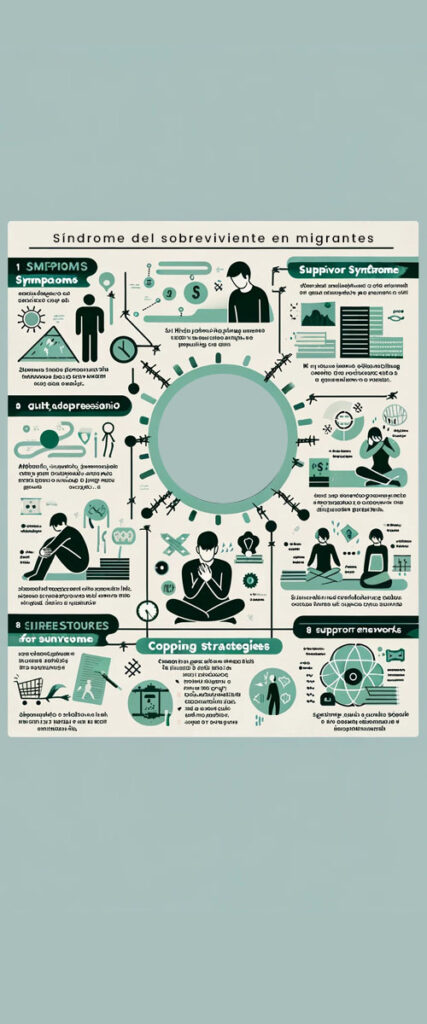 síndrome del sobreviviente en migrantes infografia factores de base y agravantes